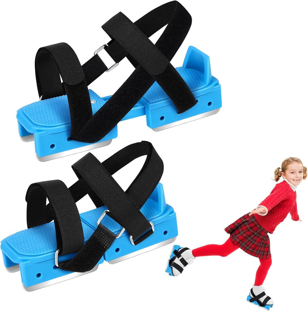 Toddler Ice Skates, Kids Ice Skates, Adjustable Ice Skates for Kids, Upgrade Double Blade Ice Skates for Toddlers, Suitable for Toddler Beginner Skating Training (Blue)