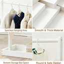 Baby Clothing Rack for Baby Shower, Pets Clothes Rack with Storage Box & Hanging Rod for Dogs Cats Dolls Clothes Display, Mini Baby Shower Crate Closet Rack (White)