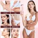 2 in 1 Women Electric Shaver - Dual Head Bikini Trimmer for Women Waterproof Wet & Dry Use Body Hair Trimmer and Facial Hair Remover, Painless Razors for Bikini Underarm Leg Arm Body Face, Pink