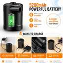 Air Pump for Inflatables,Air Mattress Pump,5200mAh Battery,Camping Essentials,Electric Air Pump,4 Air Nozzles,Fast Inflator Deflate for Inflatable mat,Air Mattresses Beds,Pool Floats,Vacuum Storage