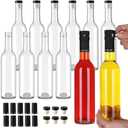 AuroTrends 12 oz Wine Bottles 12Pack with Cork Lids & Shrink Capsules - Durable 375ml Glass Bottles with Lids for Home Brewing, Sparkling Beverages, Fermentation, and Crafting