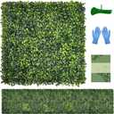 Artificial Grass Wall Panel Backdrop: 20"x20"(12P) UV-Anti Greenery Faux Boxwood Hedge for Indoor Outdoor Green Decor & Backyard Background Decorations Fence Covering Privacy