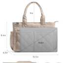 TOPEAST Teacher Tote Bag for Women, Lightweight Laptop Work Bag Quilted Travel Handbag with Cup Holder for Nurse Student