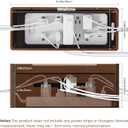 Extra Large Cable Management Box Brown Double Layer Wooden Cord Organizer with Divider for Desk, TV Stand, Kitchen, and Office NO Power Strips or Chargers