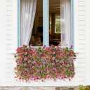 Artificial Flowers for Outdoors Faux Hanging Plants Spring Summer Decoration, 2 Pcs Fake Silk Floral Realistic Outside Flowers UV Resistant No Fade for Planter Pot Porch Patio Window Yard Decor