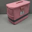 Fireproof File Box with Lock, Document Box Storage Organizer, Suitable for Hanging File Folders in Letter Size, Collapsible File Box, Reflective Strip for Fast Find (12.2"*6"*10.2, Pink) (Small)