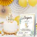 8 x Winnie Baby Shower Decorations-Baby Shower Games-Baby Shwoer Party Decor-Diaper Raffle-Baby Shower Table Sign Centerpieces-Baby Shower Games Pooh Birthday Supplies Party Decorations