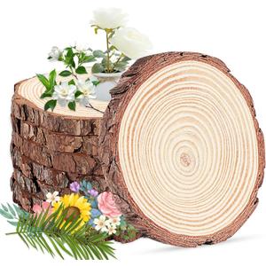 ilauke Wood Slices for Centerpieces, 8 pcs Wood Circles for Centerpieces, 9"-11" Natural Unfinished Wooden for Tables Wedding, Party and Baby Shower Decorations
