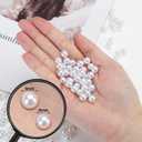 Vase Filler Pearls, 980 Pcs No Hole Pearl Vase Beads, Plastic Fake Pearl for Crafting, Pearls for Makeup Brush Holder Beads, Tabble Scatter, Vase Decor, Wedding Birthday Party (White, 8mm)