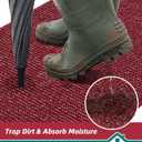 BEQHAUSE Dirt Trapper Door Mat 24" x 36", Non-Slip Washable Doormats Entrance Mat, Dirt Resistant and Absorbent Welcome Mat, Low Profile Floor Mats for Front Back Door and Entryway, Red