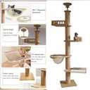 Floor to Ceiling cat Tree - Adjustable Height (95-98in,104.3-108.2in)- with Width 4.33 in Scratching Post,Cat Hammock,Fully Wrapped with sisal Rope - Floor to Ceiling Cat Tower for Indoor Cats.(T04)