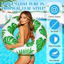 4 x ShinyRelief 1 Pc Large Adults Pool Tubes 42inch Inflatable Floats Tube Tropical Leaves Inflatable Pool Floats Rings Swimming Ring for Summer Hawaii Swimming (Green)