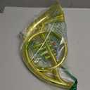 Lewtemi Gold Horn Musical Instruments Toy for Kid Toddler Fake Plastic Preschool Music Toy Gift Portable Wind Instrument Early Educational Teaching Songs Gifts for Toddlers Children