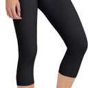 Gnainach Girls Capri Leggings High Waisted Compression Pants Stretch Active Yoga Tights for Kids Teen Workout Running (Black)