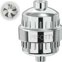 25-Stage Shower Filter prevents scale buildup,Revitalize Hair Skin & Nails with Purifying Water, softener hard water,99% Lead Chlorine, Fluoride & Chemicals removed. High-Output Fan Technology,Chrome