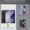 Caka Case for Galaxy Z Fold 6 - Full Body PC & TPU Dual Layer Shockproof Case with Ring Stand, Screen Protector, Hinge Protection & Slide Camera Cover, Silver