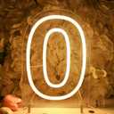 Planzo 0 Zero Led Neon Sign Light 10th 20th 30th 40th 50th Year Old Birthday Baby Cave Backdrop Bedroom Desk Table Wall Sign Decor Banner Wedding Party Decor Gifts Hold Base USB 9.84"x6.9"