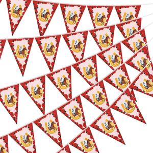 Frienda 6 Pack Derby Party Decorations Horse Racing Bandana Pennant Banner Race Run for the Rose Banner Outdoor Yard Sign Hanging Decorations for Derby Party Supplies