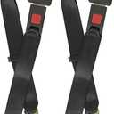 MOHEEN Universal Lap Seat Belt 2 Point Adjustable Safety Seat Belt for Go Kart, Club Golf Cart, 2 Pack in Black,48 Inch
