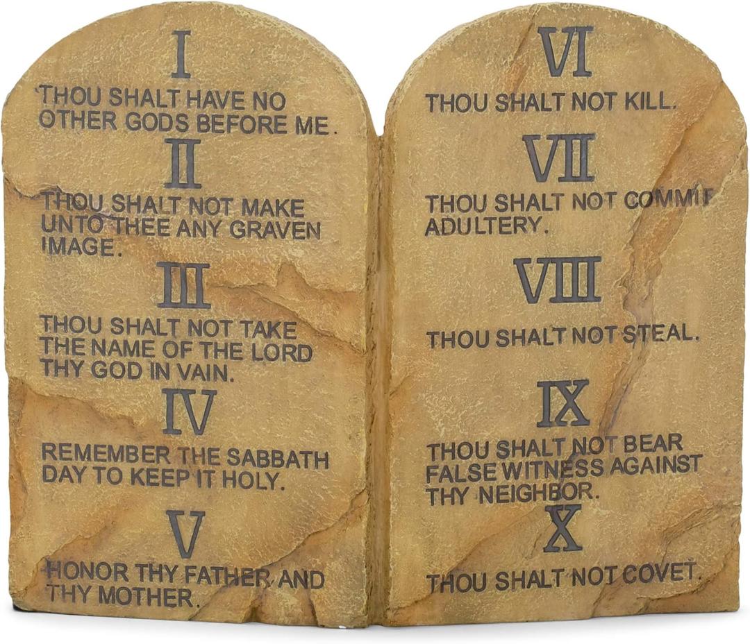 Dicksons Ten Commandments Resin Stone 11 x 9 Wall or Tabletop Plaque