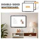 Double Sided Magnetic White Board, 24"x18" Dry Erase Whiteboard for Wall with Aluminum Frame Presentation Board for School, Office and Home