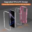Compatible with iPhone 16 Pro Max Case with HD Screen Protector, Heavy Duty Shockproof [3 in 1] Clear Phone Cases for iPhone 16 Pro Max 6.9" (Pink)