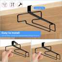 4 Pcs 10 Inch Wine Glass Rack Under Shelf, Stemware Holder for Bar, Kitchen, Pub (Black)