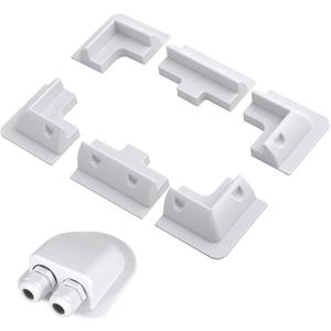 7 Pieces ABS Solar Panel Mounting Brackets,Solar Drill Free Corner Bracket for RV, Boats, Motorhomes,Roof,White