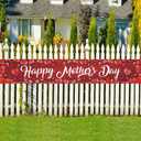 Happy Mother's Day Banner Decorations,Mother's Day Polyester Hanging Banner Party Decoration Supplies,120x20 Inch Mothers Day Yard Sign Holiday Hanging Outdoor Decor Red Buffalo Plaid Love Heart Party Supplies for Indoor Outdoor Garden Fence Balcony Lawn Home Decor