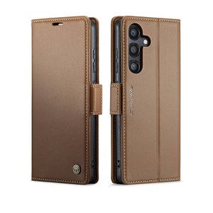 Defencase for Galaxy S25 Case Wallet with RFID Blocking Card Holder for Women Men, Elegant Leather Magnetic Snap Flip Wristlet Strap Zipper Wallet Phone Cases for Samsung Galaxy S25 5G 6.2", Titanium