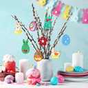 Toyvian Easter Wooden Cutouts Ornaments, 48Pcs Blank Unfinished Wood Hanging Tags with Markers for DIY Craft Springtime Flower Butterfly Crafting Supplies for Birthday Party Holiday