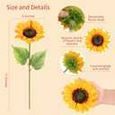 LFF 5.5" Large Headed Artificial Sunflowers, 12Pcs Realistic Silk Fake Sunflowers, Faux Yellow Flowers for Vase Home Wedding Bridal Bouquet Baby Shower Centerpieces Party Decor DIY Floral Crafts