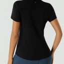 Workout Tops for Women Athletic Tops Short Sleeve Shirts-Cropped Slim Fit Gym Running Yoga T Shirts (S)