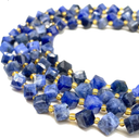 ABCGEMS African Navy-Blue Sodalite Beads (A Revolutionary Cutting Technique Brings a More Dynamic Look to a Traditional Cube) Diagonal-Drilled 3D Magical-Cube 5mm (Corner-to-Corner 6mm)