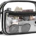 BOSTANTEN Clear Bag for Women Stadium Approved Clear Bags Small Crossbody Purse Trendy for Concerts Sports Events (A01-black)