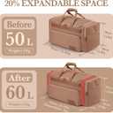 SHOWKOO Duffle Bag for Travel 60L Expandable Canvas Travel Bag Durable Vintage Weekender Overnight Carry On Bag for Men(Khaki)