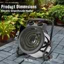 GNRZZT Greenhouse Heater with Digital Thermostat, Green House Heater for PlantsElectric Grow Tent Heaters, 1500W Fast Heating with Overheat Protection, Space Heater for Flower Room, Silvery