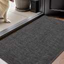 Color&Geometry Thin Door Mat Indoor Entrance Non Slip Rubber Backed, 24"x36" Indoor Door Mats for Entryway, Dirt Trapper Doormat, Washable Front Door Rugs, Charcoal Grey