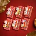 24PCS Cute Cartoon Horse Chinese Red Envelopes, Lunar New Year 2026 Lucky Money Hong Bao Gift for Spring Festival, 6.73.55 Inch-C