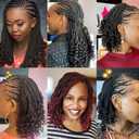 Leeven 8 Packs Wavy Senegalese Twist Crochet Hair with Curly Ends, 14 Inch Black Pre Looped Short Crochet Braids, Pre Twisted Small Hanava Twist, Synthetic Braiding Hair for Women Girl Kids