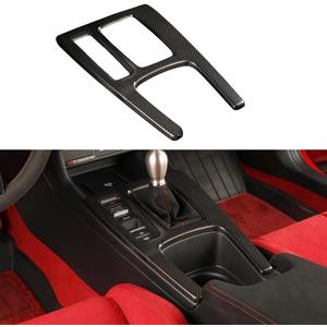 JSWAN Real Carbon Fiber Center Console Gear Shift Panel Cover for 11th Gen Civic Type R FL5 Typer Central Control Panel Frame Overlay Gear Shifter knob Frame Cover(Matte Black)
