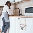 2 x Moose Christmas Kitchen DishTowels, Funny Gift for Women Girls,Christmas Moose Decorations Dish Towels for Kitche Bathroom Decor, 16x24 Inches