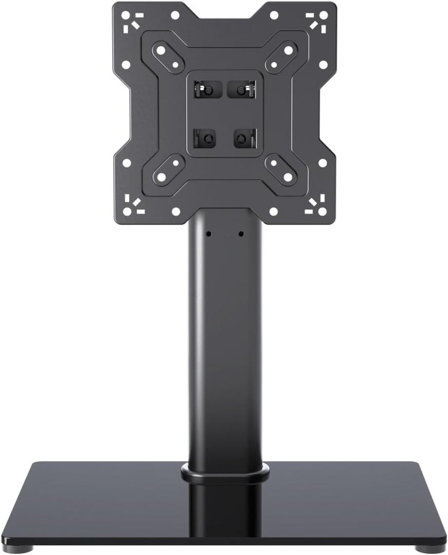 Universal TV Stand Base, Table Top TV Stand for 17-43 Inch LCD/LED TVs, Height Adjustable Monitor Mount Stand with Tempered Glass Base Holds up to 88lbs VESA 200x200mm, TS103