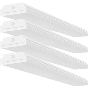 FAITHSAIL 4FT LED Wraparound 40W Wrap Light, 4400lm, 4000K Neutral White, 4 Foot Shop Lights for Garage, 48 Inch LED Light Fixtures, Fluorescent Tube Replacement, 4 Pack