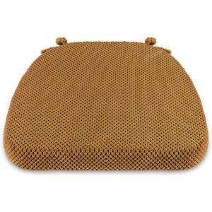 1 Pack Brown Chair Cushions with Tie Removable Cover, D-Shape Dining Kitchen Chair Seat Pads Non Slip 17"x16"