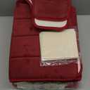 RUN HELIX Burgundy Bathroom Rugs Sets 3 Piece Memory Foam Non Slip Bath Mats for Bathroom Floor and U-Shaped Contour Toilet Rug, Soft Washable Bathroom Mats and Rugs Sets for Toilet Shower Sink