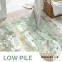 BEIMO 3x5 Rugs for Entryway Entrance Kitchen, Machine Washable Modern Abstract Soft Area Rug, Low Pile Indoor Floor Carpet with Non Slip Backing, Light Green/Cream