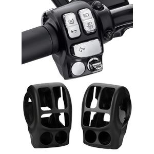 Chrome Switch Housing kit Hand Control Switches Housing Cover Compatible with Harley Davidson Touring Road King,Road Glide,Street Glide,Electra Glide,Tri Glide,Ultra Limited 2014-2025 (Black)