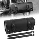 Leather Motorcycle Handlebar Bag,Large Capacity Front Fork Bag for Motorcycle Storing Umbrellas,Phones,Keys,Stylish Motorcycles Tool Bags with Adjustable Mounting Straps