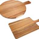 2 Pcs Wood Cutting Board with Handle Decorative Wooden Serving Board Large Chopping Cutting Board Set Charcuterie Board for Cheese Board Meat Bread Chopping Blocks